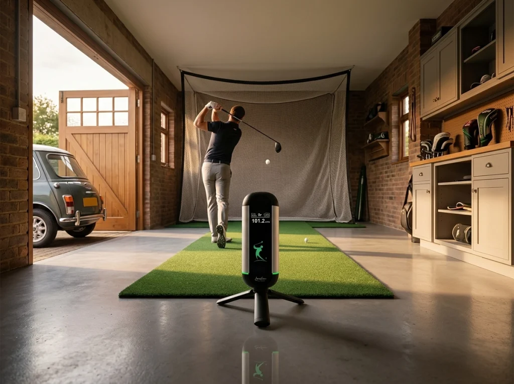 Indoor Golf Launch Monito-Single-car garage